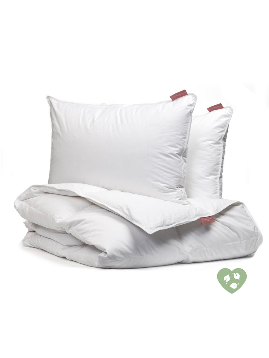 Recycled summer duvet and pillow kit light breathable and ecologic Dolce Bianca