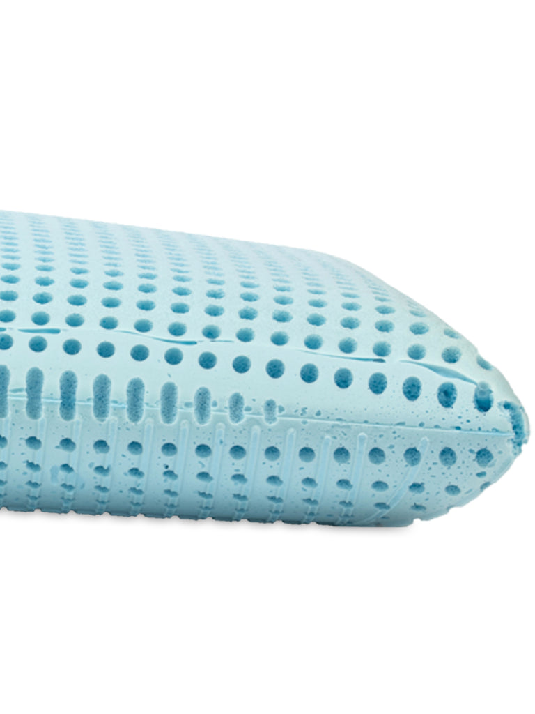 Oreiller bleu Cool Dream en gel viscoélastique et mousse mémoire rafraîchissante