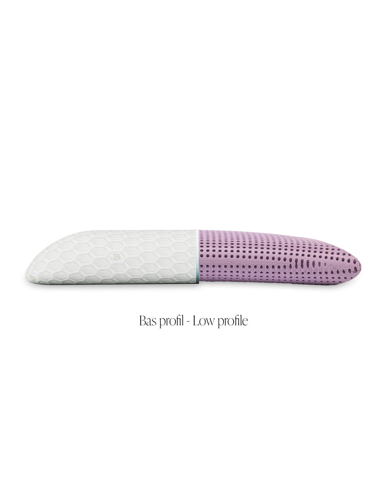 Oreiller mémoire de forme violet Therapia en mousse viscoélastique respirante